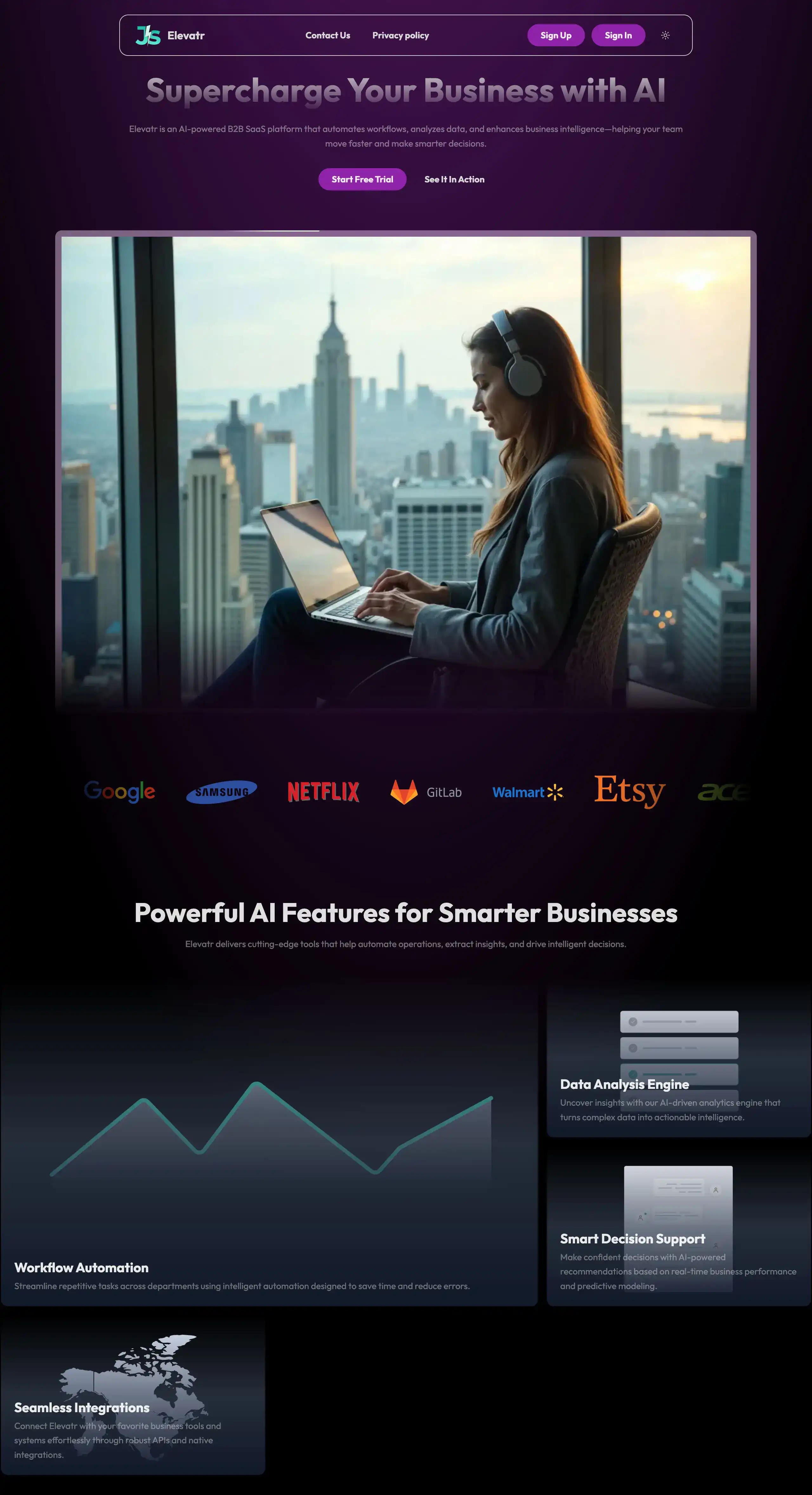 elevatr dark theme